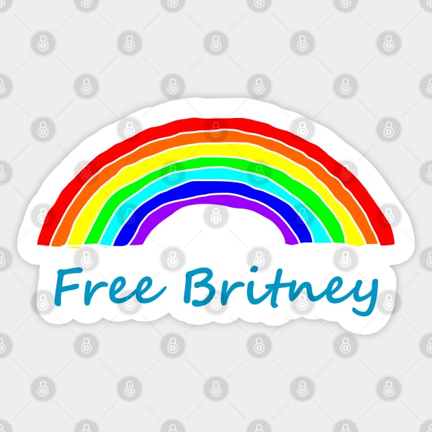 Free Britney Typography Rainbow Sticker by ellenhenryart